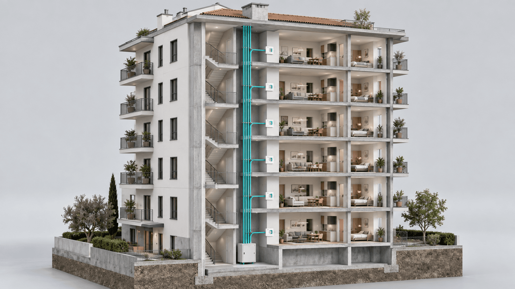 Illustrazione concettuale di infrastrutture ottiche
